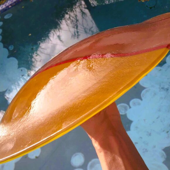 Decorative Three-Layered Fused Art Glass Plate/Bowl in Warm Tones - Picture 5 of 11